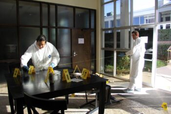Mock crime scene provides final exam for TJC criminal justice students