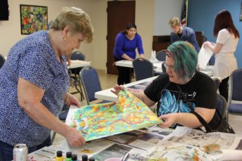 TJC professor, students bring art class to Disciple Place Village seniors