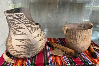 Native American artifacts on display at TJC