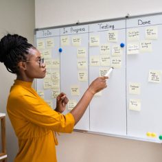 Project management cards sized