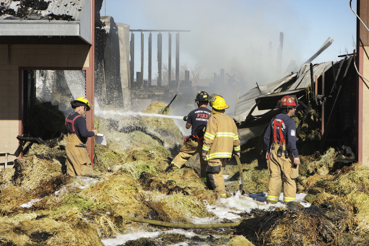 Firefighters Extinguish Arson Smoke Fire