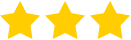 3 yellow stars in a horizontal row