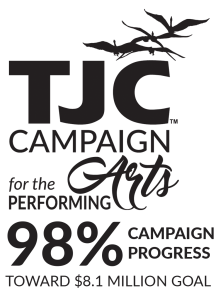 98% campaign progress toward 8.1 million dollar goal, shown with a black and white fundraising thermometer graphic.